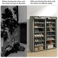 thumbnail image 4 of Double Row Shoe Rack Storage Organizer with Big Capacity, 7-Tier Shoe Cabinet, Grey, 4 of 6