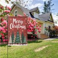 thumbnail image 4 of Merry Christmas Garden Flag Double Sided Polyester Outdoor Decorative Yard Banner with Pine Trees Gold Stars Snowflakes Design 12.5 x 18 Inch for Holiday Lawn Patio Home Decor#23691, 4 of 6