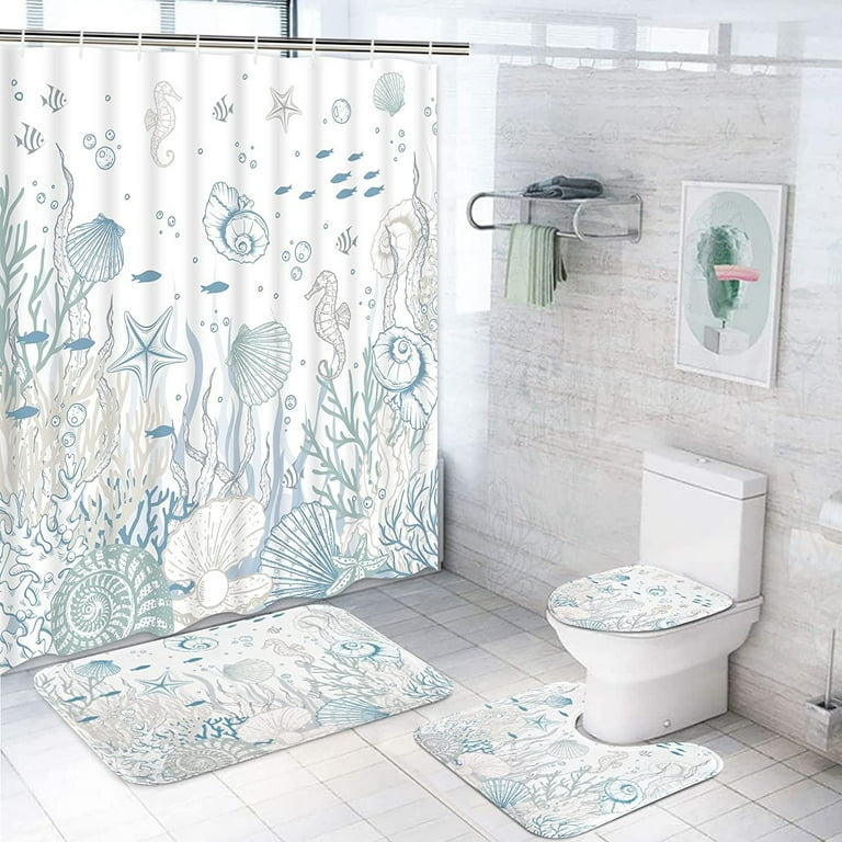 Bathroom sets with shower cheap curtain and rugs