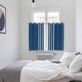 thumbnail image 4 of Navy Blue White Stripe Kitchen Curtains 63 Inch Length, Modern Rustic Vertical Striped Grommet Top Bedroom Living Room Curtains, Light Filtering Cafe Curtain Drapes 2 Panels Set 104''x63'', 4 of 9
