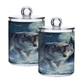 thumbnail image 2 of Wolf in Snow Trees Moonlight Translucent Plastic Cans Storage Canisters with Lid Set of 4, 2 of 7
