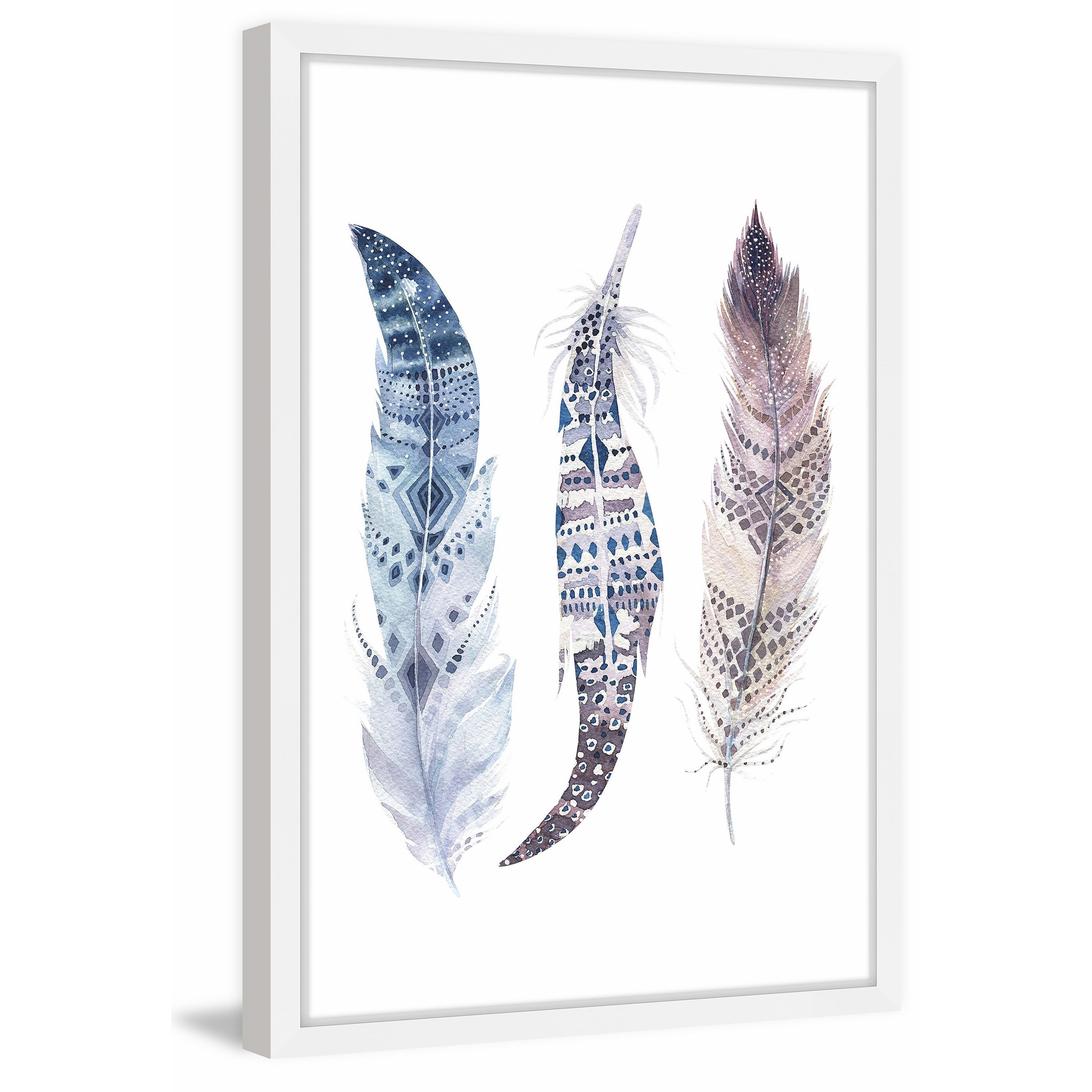 Marmont Hill "Wavy Feathers" by Shayna Pitch Framed Painting Print
