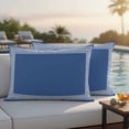 thumbnail image 5 of Pack of 2 Outdoor Pillow Covers 20x12 Inch Waterproof Dark Blue Greek Key Throw Pillow Covers,Decorative Couch Pillow Shams Protectors Geometric Greece Ancient Farmhouse Geo Patio Cushion Pillowcases, 5 of 8