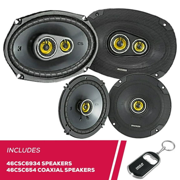 New Kicker 46CSC6934 CS Series 6"x9" 3-Way Speakers w/ 46CSC654 6.5" Coaxial Speaker