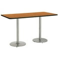 thumbnail image 3 of KFI Studios Mode 3' x 8' Bistro Table, Walnut, Silver, 3 of 7