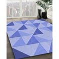 thumbnail image 3 of Ahgly Company Machine Washable Indoor Square Transitional Jeans Blue Area Rugs, 6' Square, 3 of 7
