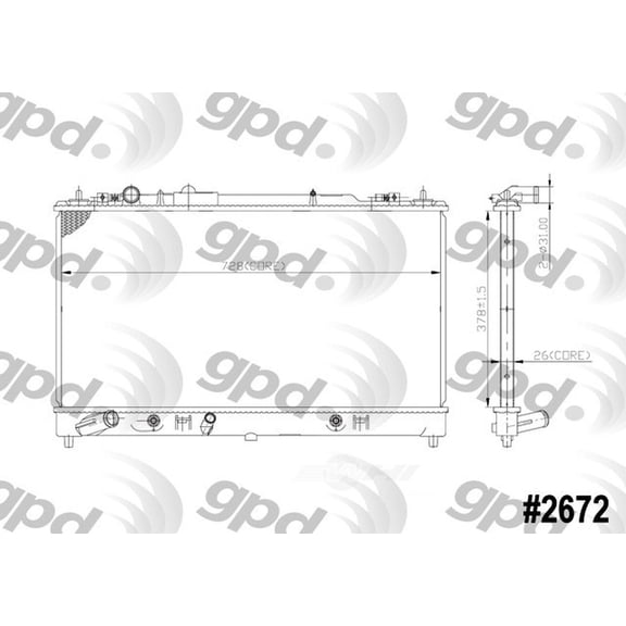 Global Parts Distributors 2672C Radiator Fits select: 2003-2008 MAZDA 6