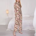 thumbnail image 3 of Goofa Rose Flowers Printed Women’s 2 Piece Pajama Set Super,Pajamas Women's Long Sleeve Sleepwear Soft Button Down Loungewear Pjs Lounge Set Nightwear-Large, 3 of 9