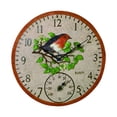 thumbnail image 3 of Reloj de pared al aire libre Macarena Reloj analógico decoración de pájaros 12 pulgadas, 3 of 8