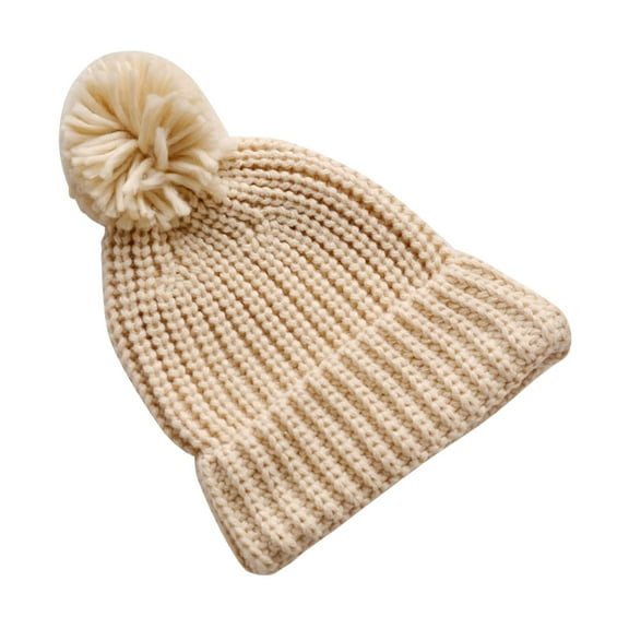 Angala Baby Winter Warm Hat Solid Knitted Pompom Hat Toddler Kids Boys Girls Crochet Hat Beaniess Cap Cozy Cute Practical One Size