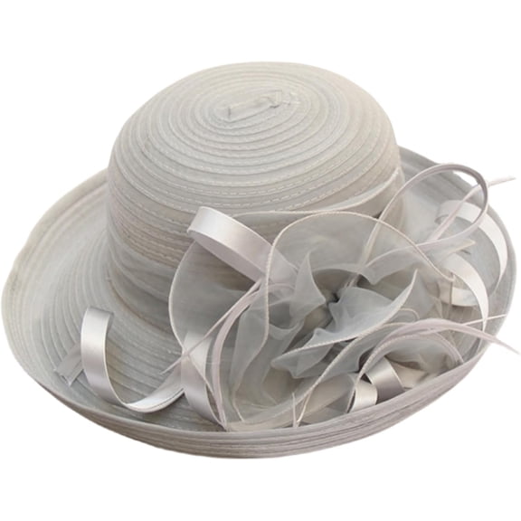 Rqgbe Fascinator Flower Tea Party Polyester Summer Travel Wedding Church Fedora Hat, Multicolor, Women's, 1 Count