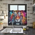 thumbnail image 6 of Beautiful Colorful Tiger Half Window Tier Curtains 24 Inch Blackout Thermal Insulating Kitchen Linen Tier Curtains for Kitchen, Bathroom, Cafe Home Decor, 6 of 7