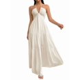 thumbnail image 3 of Women'S Maxi Summer Dresses Halter V Neck Beach Dresses for Women A-Line Casual Dress for Vacation XS, 3 of 5
