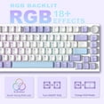 thumbnail image 6 of AK820 Mechanical Keyboard with CNC Knob Control,82Keys Gasket Mount Wired Gaming Keyboard,75% ANSI Layout,5 Sound Absorbing Foam,Hot-swappable,White Backlit,for PC,MAC (White&Purple), 6 of 8