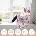 thumbnail image 5 of Hooded Blanket Strawberry Print Flannel Fleece Wearable Blanket, Super Soft Fuzzy Throw Poncho Blanket Cape, 5 of 6