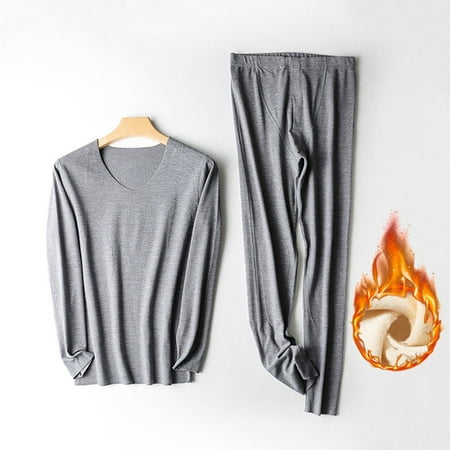 

Bra Sets For Women Mens Solid Color Thermal Underwear Stretch Top & Pants Set