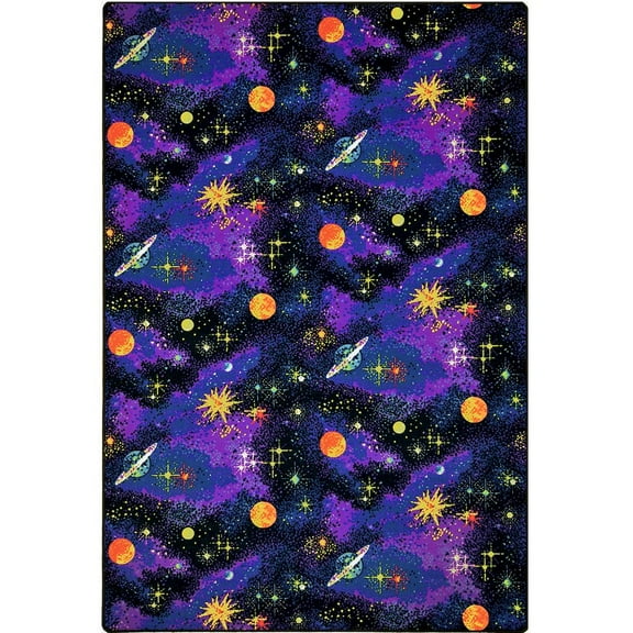 Joy Carpets Neon Lights Space Explorer 12' x 18' Area Rug in Color Fluorescent