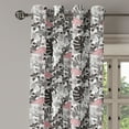 thumbnail image 2 of Ambesonne Flamingo Grommet Curtain, Orchid Palm, 50" x 72", Coral Black Grey, 2 of 6