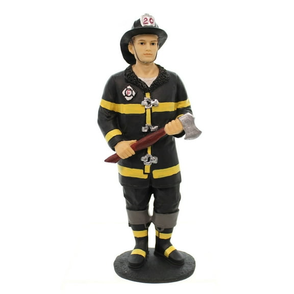 Figurine Fireman White Polyresin Firefighter 27022