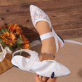thumbnail image 2 of Miluxas Women’s Floral Mesh Pointed Toe Slingback Flats, Multi Elastic Strap Slip On Mules, Breathable Lace Summer Casual Dress Shoes White 9.5(43), 2 of 9