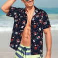 thumbnail image 4 of Uemuo Vintage Rose Printed Regular Fit Short Sleeve Casual Hawaiian Shirt for Men,Aloha shirt,Tropical shirt,Floral print shirt,Vacation Beach shirt-Medium, 4 of 9