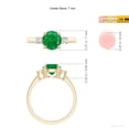 thumbnail image 5 of ANGARA Natural Prong-Set Round 3 Stone 1.2 ct Emerald and Diamond Engagement Ring in 14K Yellow Gold for Women (Size-7mm) | May Birthstone, Anniversary, Jewelry Gift for Women | Natural Emerald Ring, 5 of 9