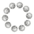 thumbnail image 4 of 10 Pieces Small Rhinestone Pearl Buttons Round round Wedding Alloy Flatback Buttons Silver, 4 of 8