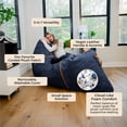 thumbnail image 5 of Big Joe Turnabout 3-in-1 Convertible Bean Bag Chair, Midnight Blue, 5 of 7