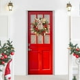 thumbnail image 4 of 17 Inch Christmas Wreath Decor - Red & Gold Holiday Door Wreath with Berries, Bows & Pinecones for Indoor/Outdoor Decor (Battery-Operated Lights Optional)‌, 4 of 8