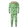 thumbnail image 6 of Odeerbi Christmas Onesie Pajamas for Family Holiday Sleep Jumpsuit Long Sleeve Family Christmas Pajamas Matching Sets Dad Fashion Lattice Print Plush Jumpsuit Sleepwear PJs Set Green, 6 of 6