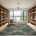 thumbnail image 2 of ODIKA 9'x12' Washable Area Rug Mosaic With Interlocking Geometric Motifs Vintage Distressed Refined Structured for Master Suite, California King, Under Bed, Non-Shedding, Easy Care, 2 of 7