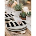 thumbnail image 5 of Black Beige Striped Cloth Napkins Set of 6 Reusable Dinner Napkins, Vintage Geometric Line Simple Cocktail Napkin Washable Table Napkins for Wedding/Holiday Party/Baby Shower 20"x20", 5 of 7