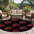 thumbnail image 4 of Black Cherry Round Area Rug 5Ft Washable Circle Rugs for Living Room Bedroom, Farmhouse Watercolor Cherries Fruits Non-Slip Carpet Floor Mats Indoor Outdoor Carpet Runner Aesthetic Home Decor, 4 of 8