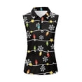 thumbnail image 5 of Yuyamidu Christmas Lights Snowflake Sleeveless Golf Shirts for Women Stretchy Breathable Fabric, Slim Tailored Fit, Suitable for Golf Course, Holiday Outdoor Activities, Casual Daily Wear, 5 of 8