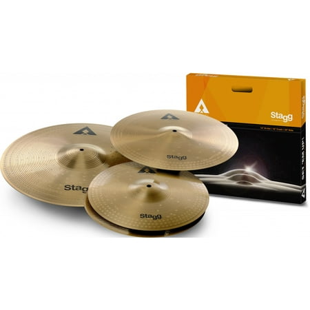 18 Crash Ride Cymbal - Stagg AXK SET Innovation Cymbal Set with Crash, Ride, and Hi-Hat Cymbals