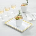 thumbnail image 3 of Restaurantware-Voga 6 Ounce Tasting Cups, 10 Premium Dessert Cups - Heavy-Duty, Top Rack Dishwashable, White Melamine Food Cups, Square, Serve Appetizers Or Desserts, 3 of 3