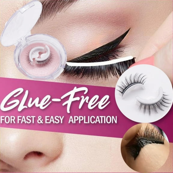 Glueless Self Adhesive False Eyelashes Warm Sensitive Realistic Natural Curled Multiple Styles
