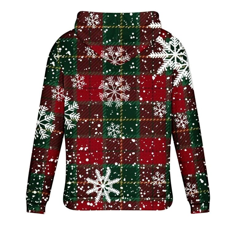 Mens Christmas Hooded Coat,Men Christmas Ugly 3D Printed Graphic Long  Sleeve Hoodies,Plus Size Christmas Sweatshirt for Men Xmas Tree Loose Fit  Sweatshirts Hoodie 