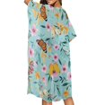 thumbnail image 2 of HELLHERO Long Bathing Suit Cover Up for Beach High Quality Fabrics Casual Loose Women Long Beach Cover Up for Swimwear Butterfly Floral, 2 of 3