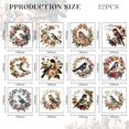thumbnail image 2 of 12 Sheets Rub on Transfers 12 Style Bird Wreath with Hand Write Texture Heat Transfer Film Transfer Furniture Stickers for DIY Making, 2 of 9