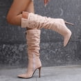 thumbnail image 2 of YLYL Knee High Boots for Women Pointed Toe Wide Calf Stilettos High Heel Side Zipper Fashion Casual Shoes, 2 of 8