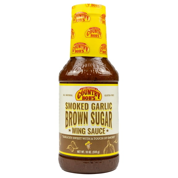 Country Bob’s Smoked Garlic Brown Sugar Wing Sauce, 18 oz Bottle