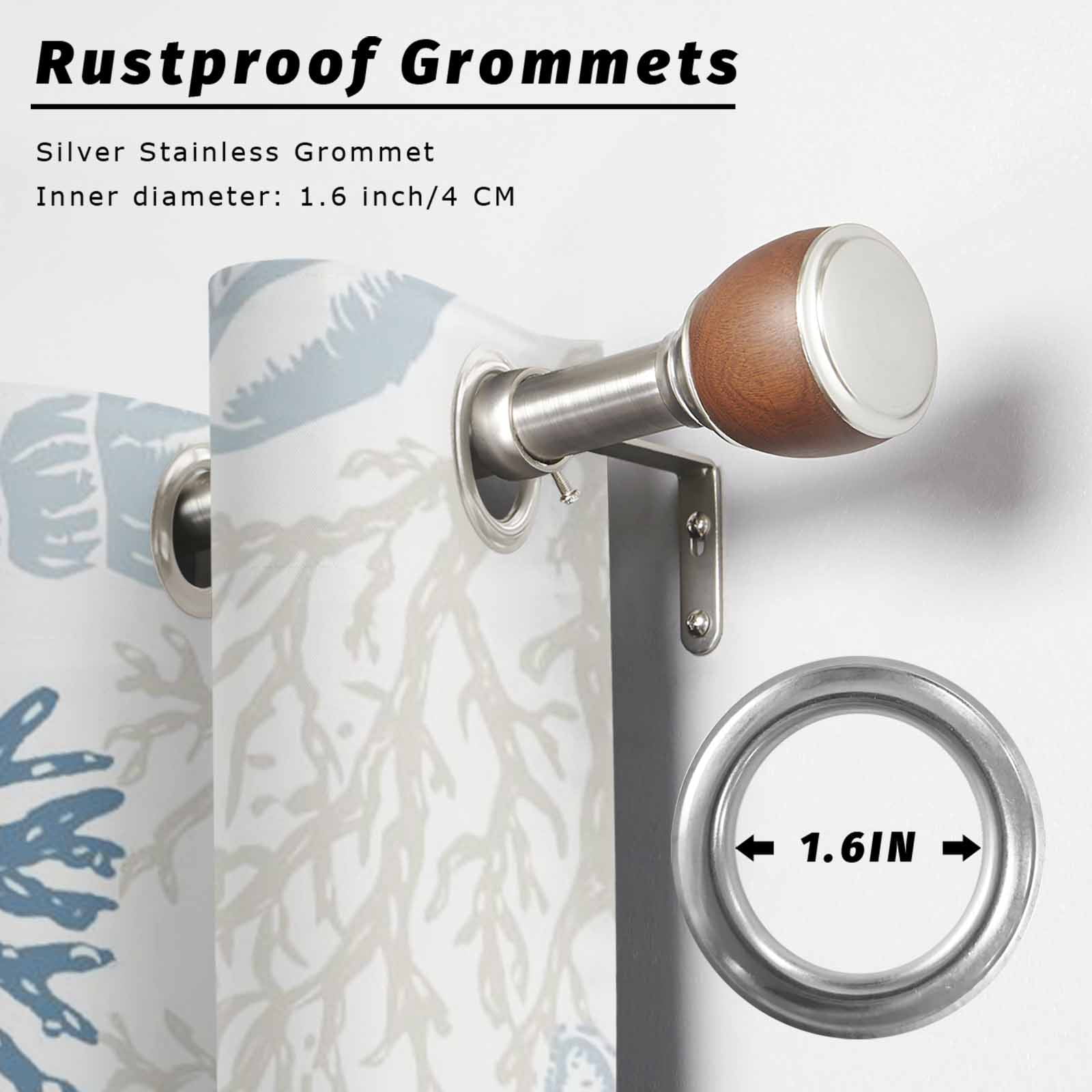 Summer Marine Life Outdoor Curtains for Patio, Graffiti Corals Gray Shell Sea Conch Starfish Sunshade Privacy Drapes Grommet Waterproof Outside Curtains for Porch/Cabana/Balcony 54"x 108", 1 Panel