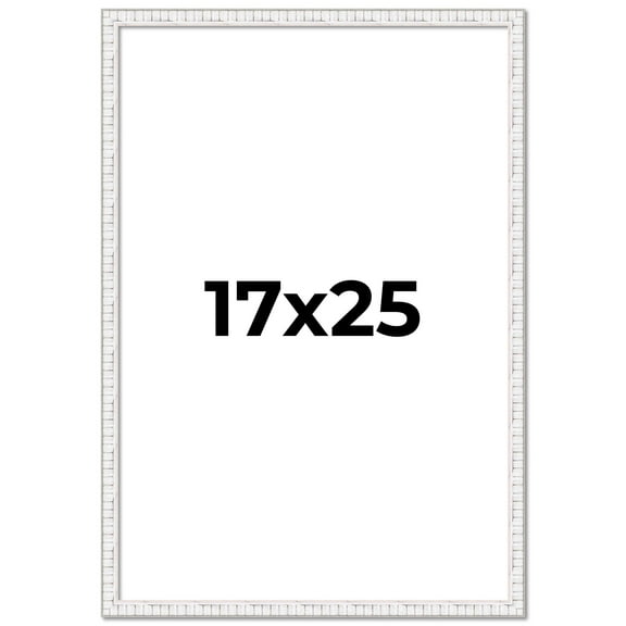17x25 Frame Silver Grey Distressed Solid Wood Picture Frame | 0.75 Inch Moulding Width | Interior