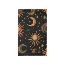 Yayeee Blank Wall Plate Cover 1-Gang 4.5"x2.7" Home Unused Decorative Outlet, Sun Moon and Stars Pattern