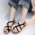 thumbnail image 4 of Flats Sandals for Women, Comfortable Arch Support Walking Shoes Athletic Flip Flop Sandals for Beach Vacation Travel Wedding, Black, 4 of 5