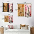 thumbnail image 4 of Designart "Pink Vintage Floral London with Big Ben III" City London Framed Wall Art Set Of 2 - Traditional Brown Gallery Wall Frame Set For Home Decor, 4 of 6