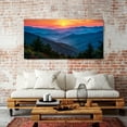 thumbnail image 4 of HFDF Sunset Great Smoky Mountain Wall Art Blue Ridge National Park Poster for Living Room Natural Forest Scenic Bathroom Rustic Misty Landscape Canvas Prints Picture Decorations 24x20inch Framed, 4 of 6