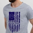 thumbnail image 2 of Greenyef Graphics We The People 1776 Distressed American USA Flag Men's T-Shirt (Gray & Navy Blue, X-Large), 2 of 6