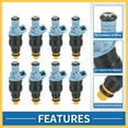 thumbnail image 2 of Fuel Injector No.F1TZ-9F593-D Fuel Injection Nozzle for Ford F-250 1991-1995 7.5L for Ford F-350 1991-1997 7.5L Blue 8 Pcs Auto Replacement Parts, 2 of 5